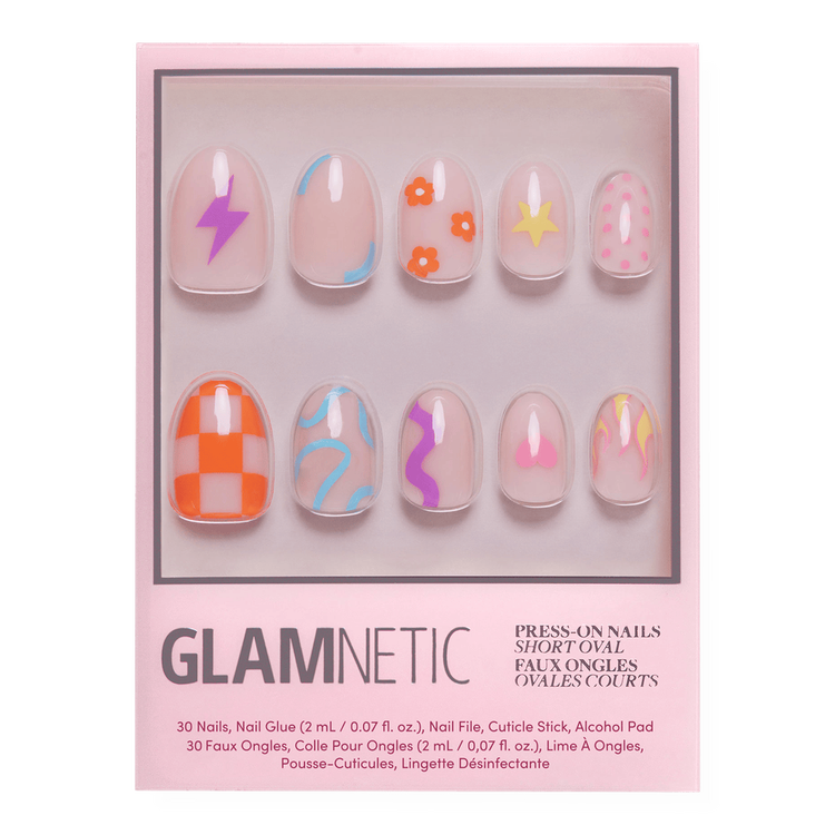 Wild Child Press-On Nails Uñas postizas base semitransparente moderna.