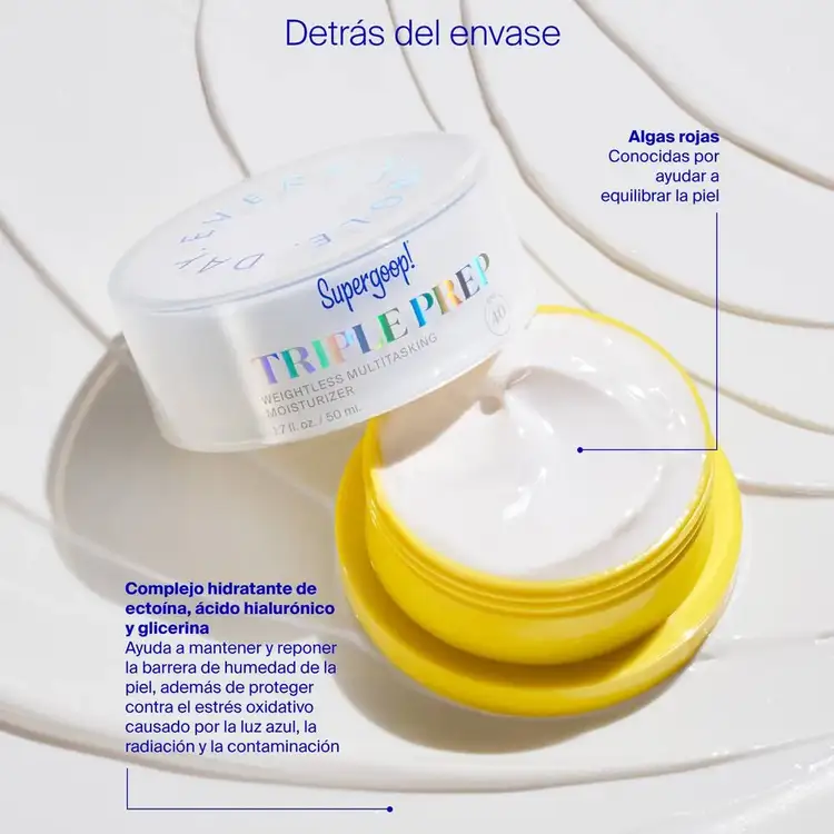 Triple Prep - Hidratante facial SPF 40, con ectoína y ácido hialurónico