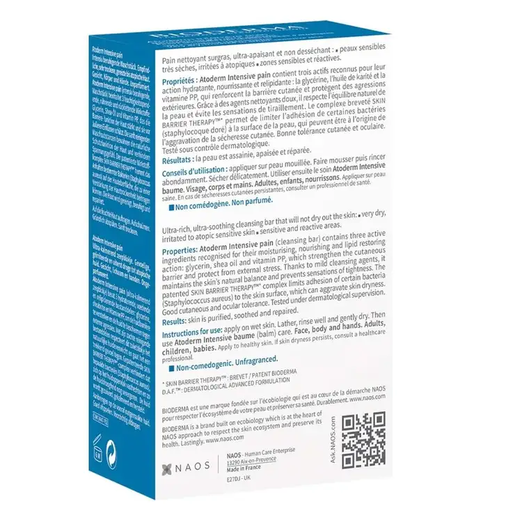 Atoderm Barra limpiadora anti-bacterial antibacterial que calma la comezón