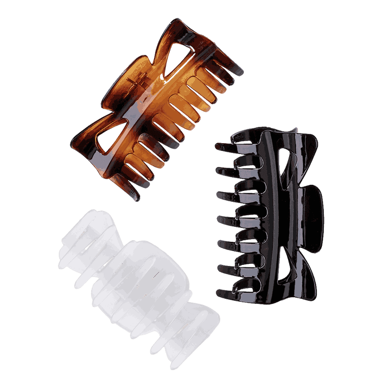 Scunci - Pinzas en tamaño grande color negro y café