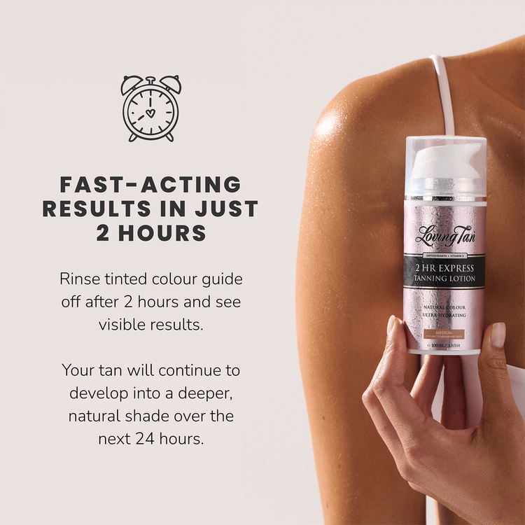 2 Hr Express Tanning Loción bronceadora hidratación ultra nutritiva