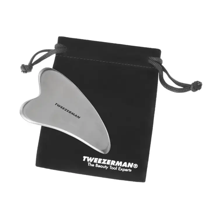 Stainless Steel Gua Sha with Pouch Herramienta facial estimula el rostro
