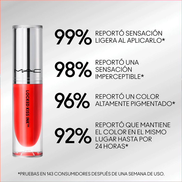 Mac Locked Kiss Ink 24 Hrs Lipcolour Labial líquido color intenso, mate y confortable