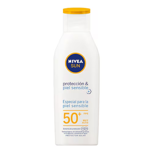 Nivea Sun - Protector Solar Corporal, piel sensible resistente al sudor y agua