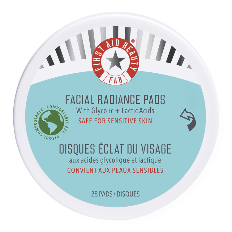 Facial Radiance Pads with Glycolic + Lactic Acids - Almohadillas exfoliantes, tamaño para viaje