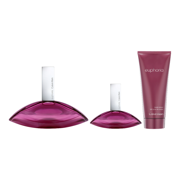Euphoria Women - Set de regalo, Eau de Parfum 100ml + Body Lotion 100ml + EDP 30ml