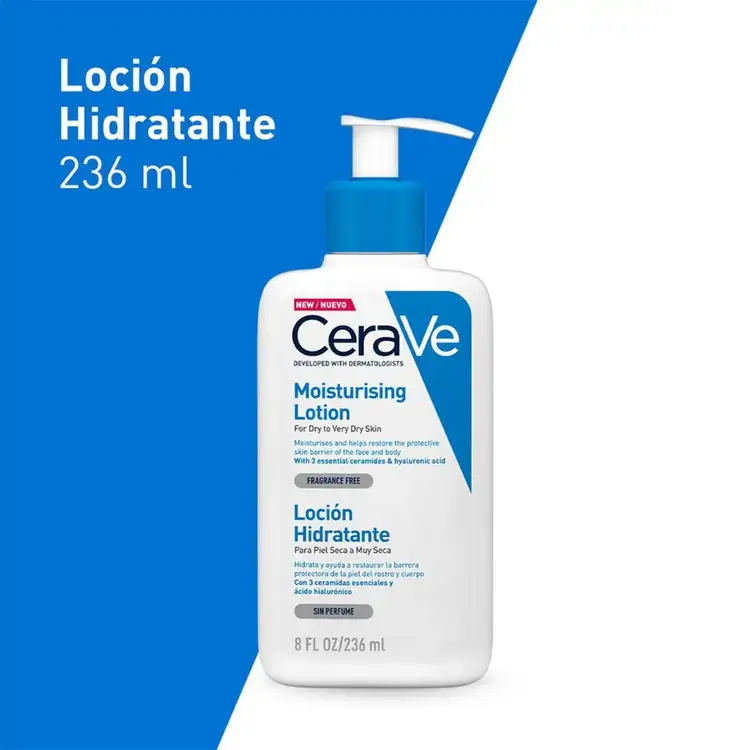 Loción hidratante, de uso facial y corporal