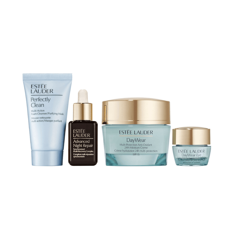 Hydrating Routine - Set de regalo, crema hidratante + limpiador en espuma + contorno de ojos + suero mini