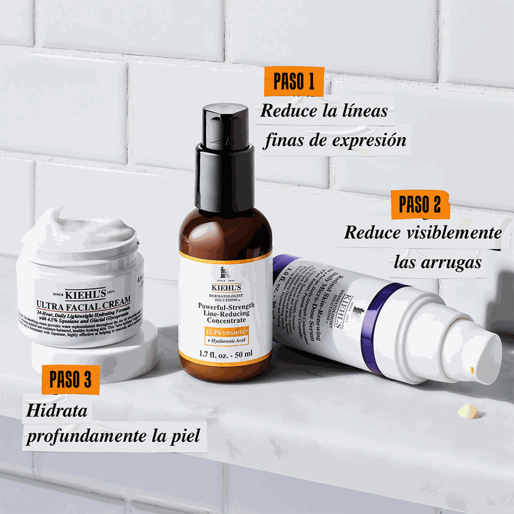 Skin Smoothing Solutions - Set de regalo, Powerful-Strength Line-Reducing Concentrate 50ml + Retinol Skin-Renewing Daily Micro-Dose Serum 30ml + Ultra Facial Cream 28ml