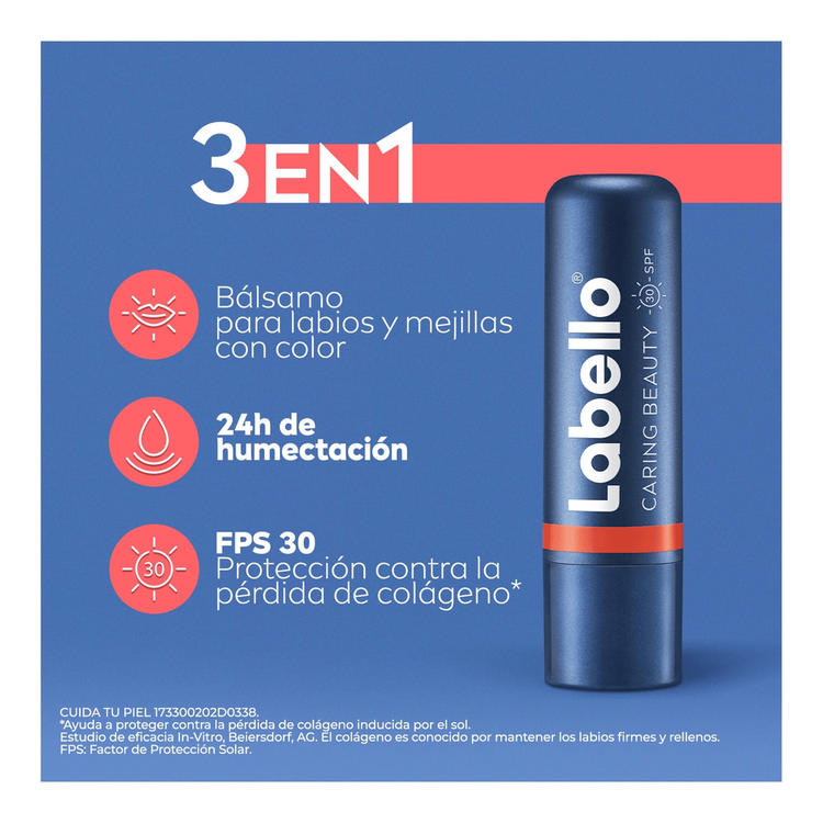 Caring Beauty Balsamo Labial color intenso + humectación intensiva