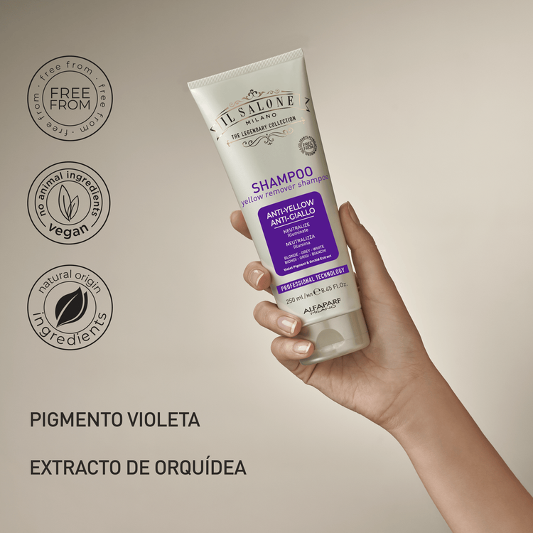Shampoo professional, removedor de tonos amarillos