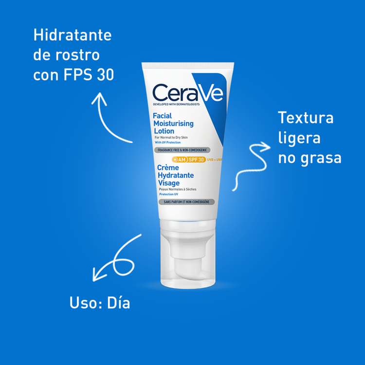 Loción Facial Hidratante Protector solar hidratante con factor de protección solar