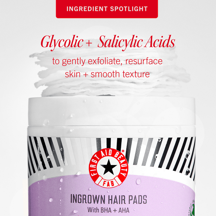 Ingrown Hair Pads with BHA & AHA - Toallitas para vellos encarnados, exfolia la piel
