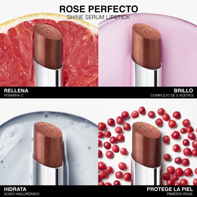 Labial Sérum Rose Perfecto Shine - Labial con color y cuidado con 24 horas de hidratación