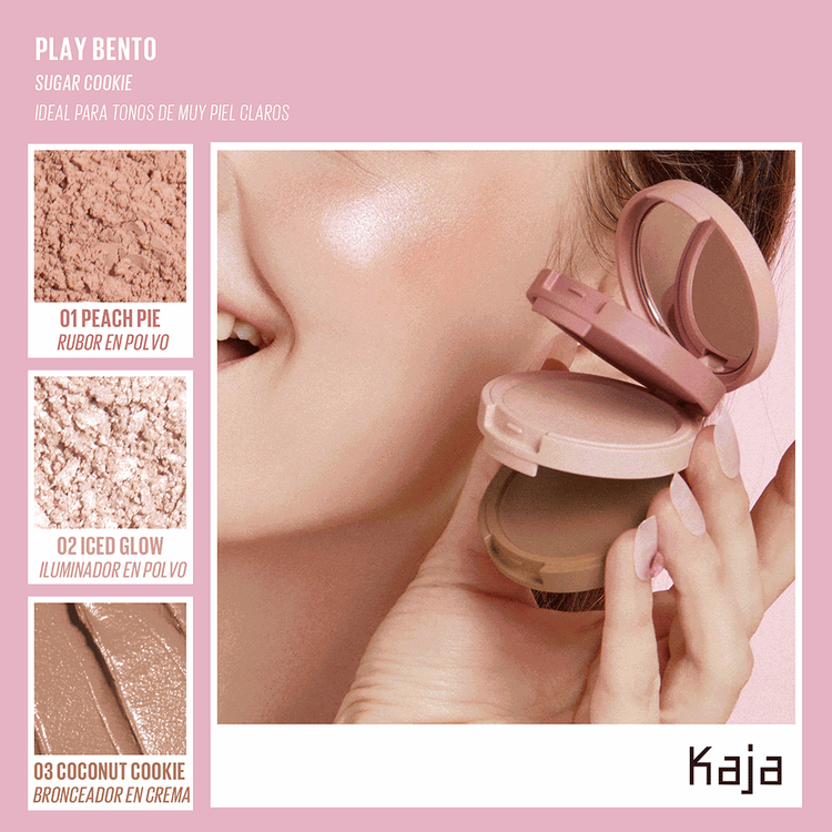 Play Bento - Trio de maquillaje, bronceador, iluminador y rubor