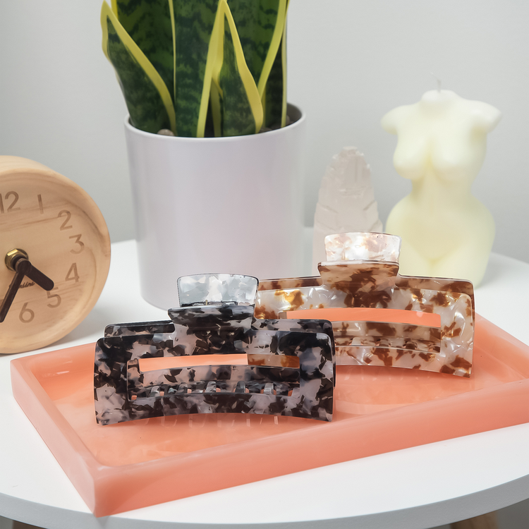 Black Eco-Friendly Jumbo Pinza ecológica ideal para peinados