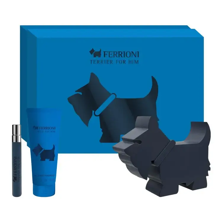 Terrier for Him - Set de regalo, Eau de Parfum + shower gel + mini spray