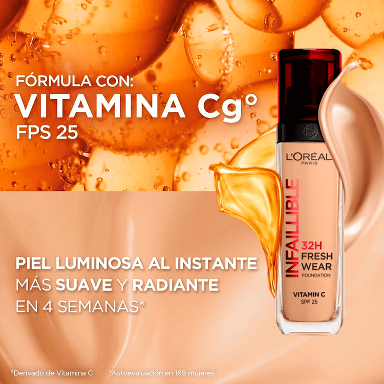 Infallible Freshwear 32H - Base de maquillaje líquida, piel luminosa y larga duración
