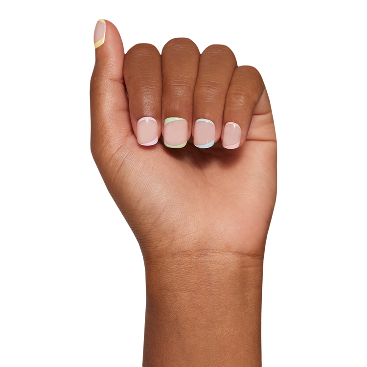 Tutti Frutti Press-On Nails Uñas postizas diseños pastel multicolor divertidos.