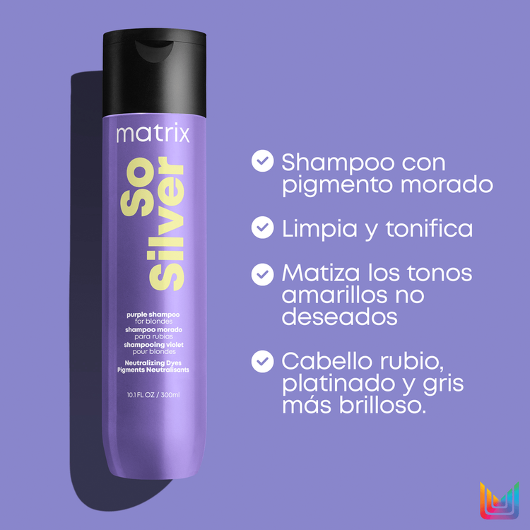 So Silver - Shampoo, neutraliza tonos amarillos y rubios