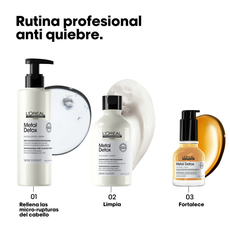 Metal Detox - Tratamiento preshampoo, reduce riesgo de quiebre