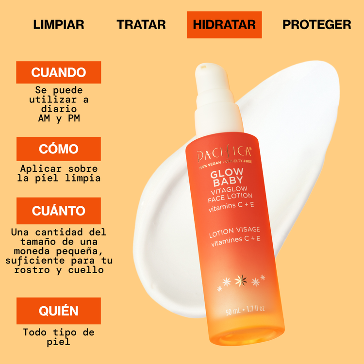 Glow Baby VitaGlow - Loción facial, ilumina e hidrata la piel