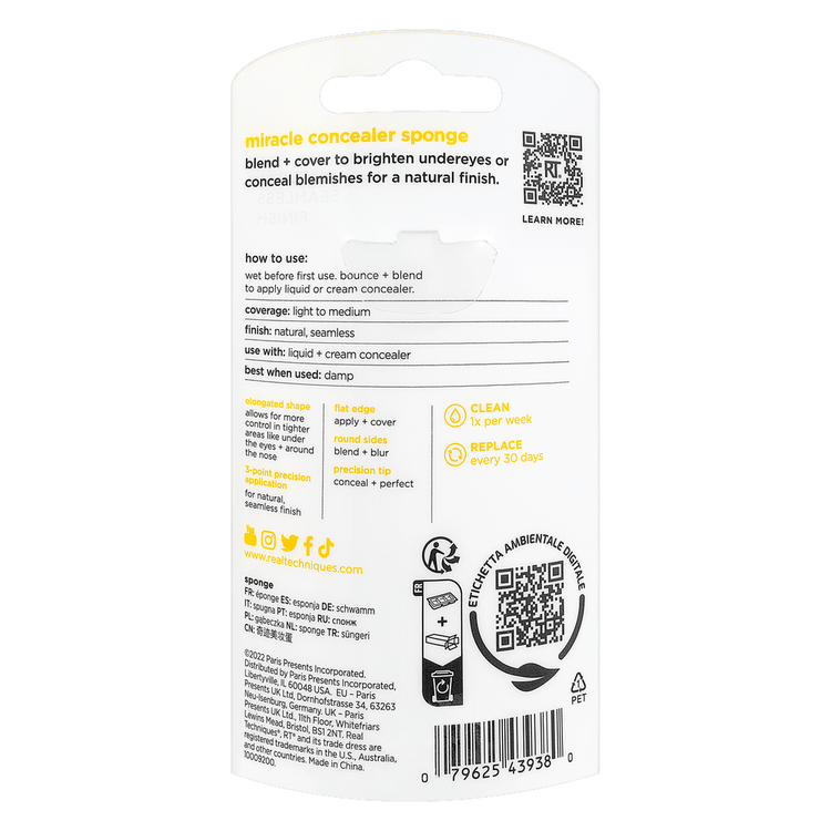 Miracle Concealer Sponge - Esponja de maquillaje, difumina con acabado natural