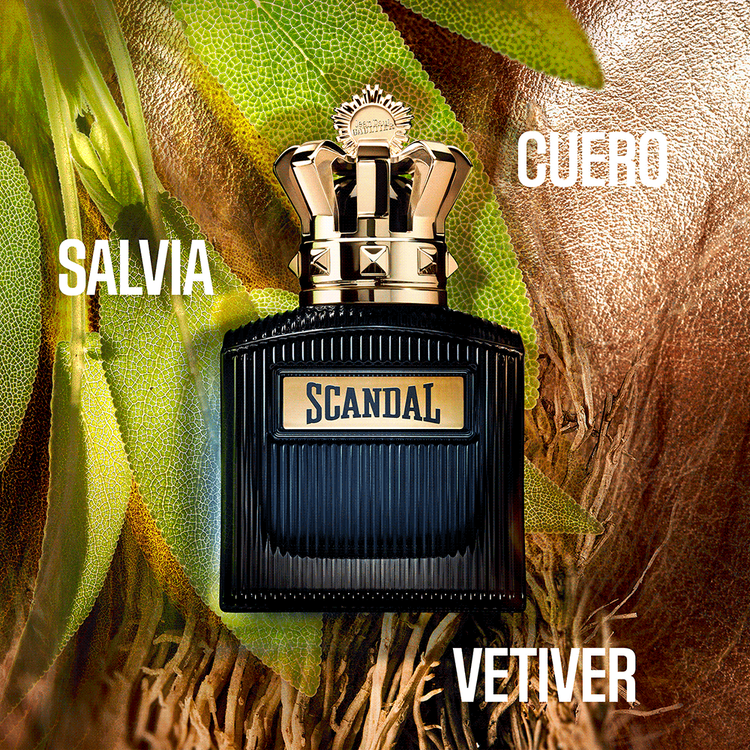 Scandal Intense - Eau de Parfum, fragancia amaderada de cuero intensa y aromática