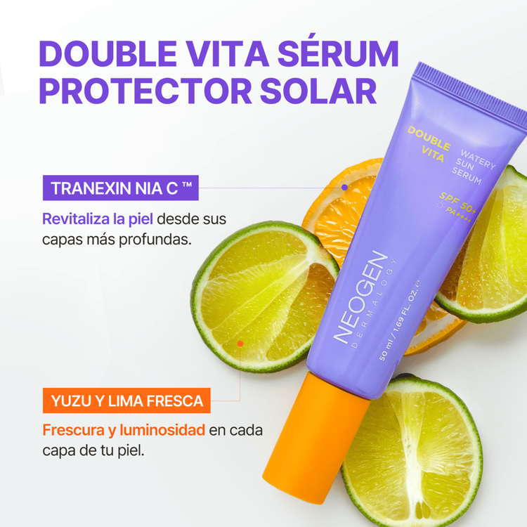Double Vita Watery - Suero facial, protege contra rayos dañinos del sol