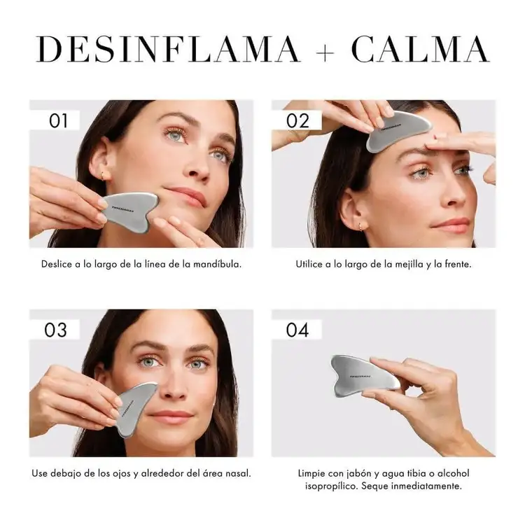 Stainless Steel Gua Sha with Pouch Herramienta facial estimula el rostro