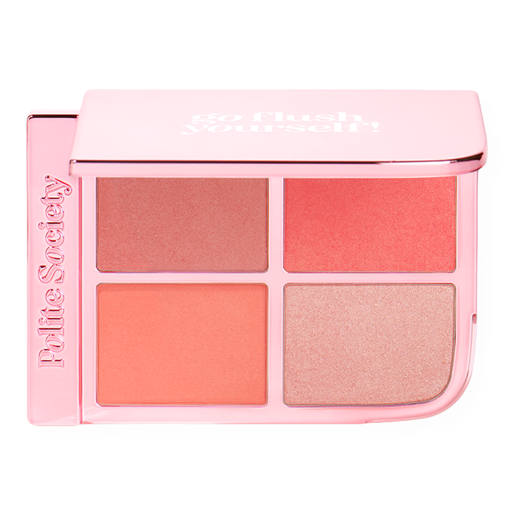 Go Flush Yourself Blush & Highlight Face Paleta de rubores e iluminador iluminación y color natural para el rostro