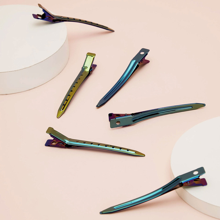 Rainbow Coated Metal Styling Clips Clips para cabello estilo divertido y versátil