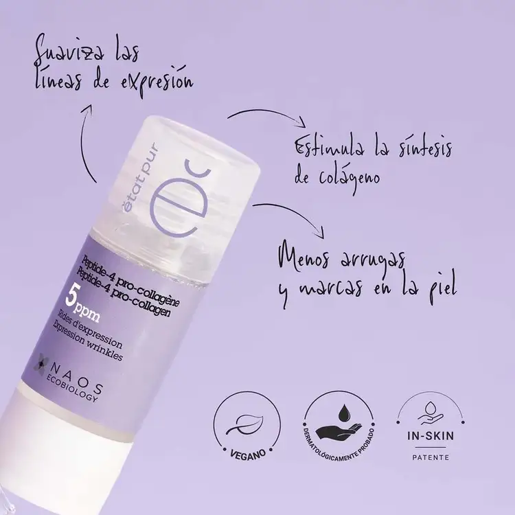 Péptido-4 Procolágeno - Suero facial, con activos puros para líneas de expresión