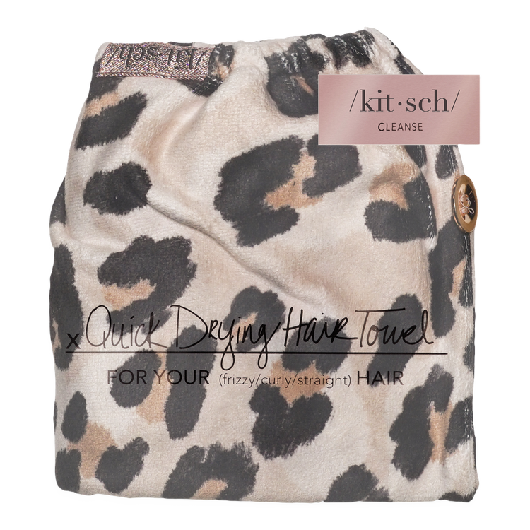 Leopard Quick Dry Microfiber Hair Towel - Toalla de microfibra, secado suave y rápido