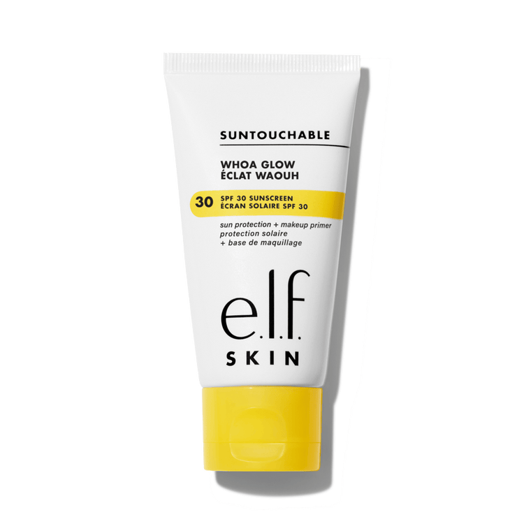 e.l.f. SKIN Suntouchable Whoa Glow Sunscreen & Primer SPF 30 Protector solar facial luminoso y prebase de maquillaje con FPS