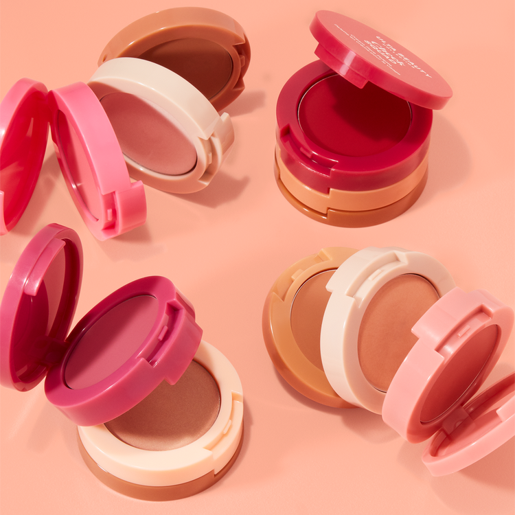 Cheek Squad Paleta de rubor, bronceador e iluminador ligera y cremosa