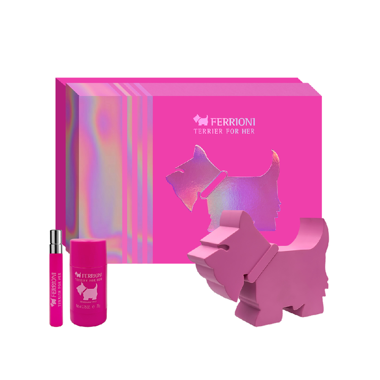 Terrier for her - Set de regalo, Eau de Parfum 90 ml + mini + desodorante