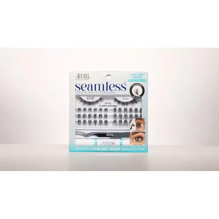 Seamless One Day Underlash Extension Kit – Faux Mink D Curl Kit de extensiones de pestañas inferiores curvatura impresionante para ojos más grandes.