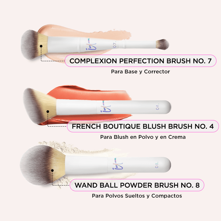 Holiday Brush Set Kit de 3 brochas para rostro