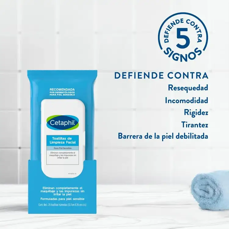 Toallas de limpieza facial eliminan suciedad, maquillaje e impurezas