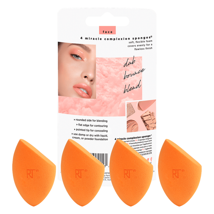 Miracle Complexion Sponges - Paquete de 4 esponjas, para aplicación de maquillaje
