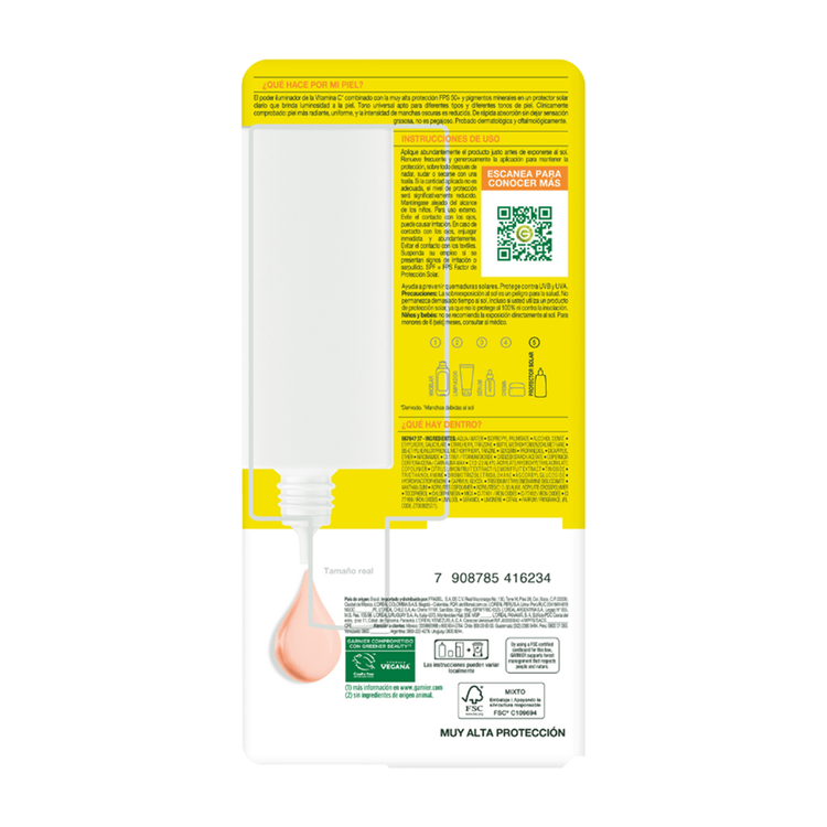 Garnier Skin Protector solar FPS 50+ con Vitamina C