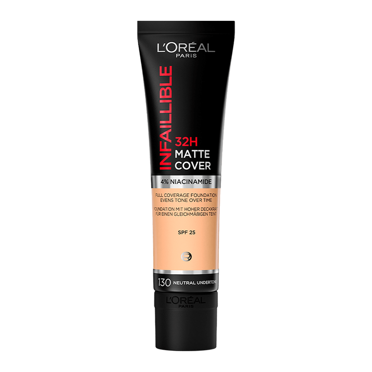 Infallible Matte Cover 32H - Base de maquillaje líquida, acabado mate y larga duración