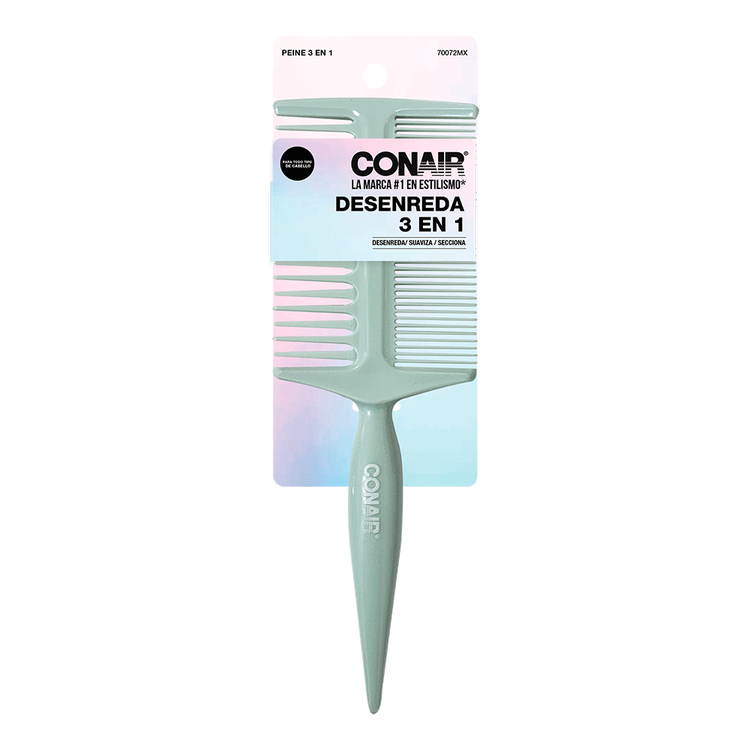 Conair - Peine 3 en 1 color menta