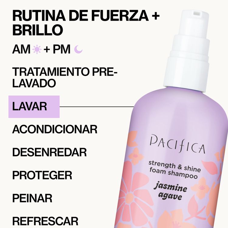 Jasmine Agave Strength + Shine Foaming - Shampoo. limpieza profunda
