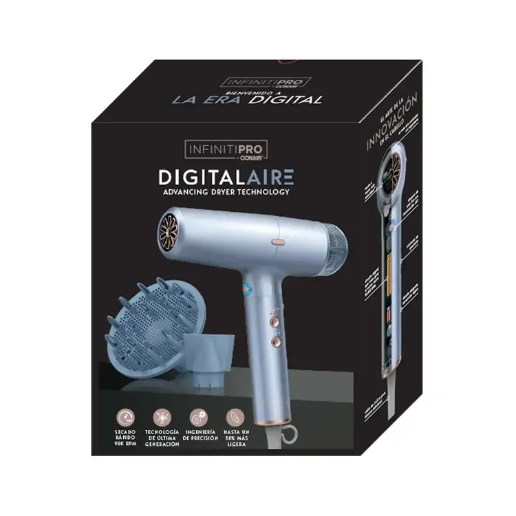 Conair DigitalAire - Secadora digital azul metálico