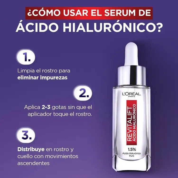 Revitalift - Serum facial, con ácido hialurónico hidratante y rellenador