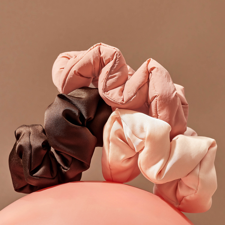 Recycled Fabric Puffy Scrunchies Scrunchies para cabello volumen para el cabello