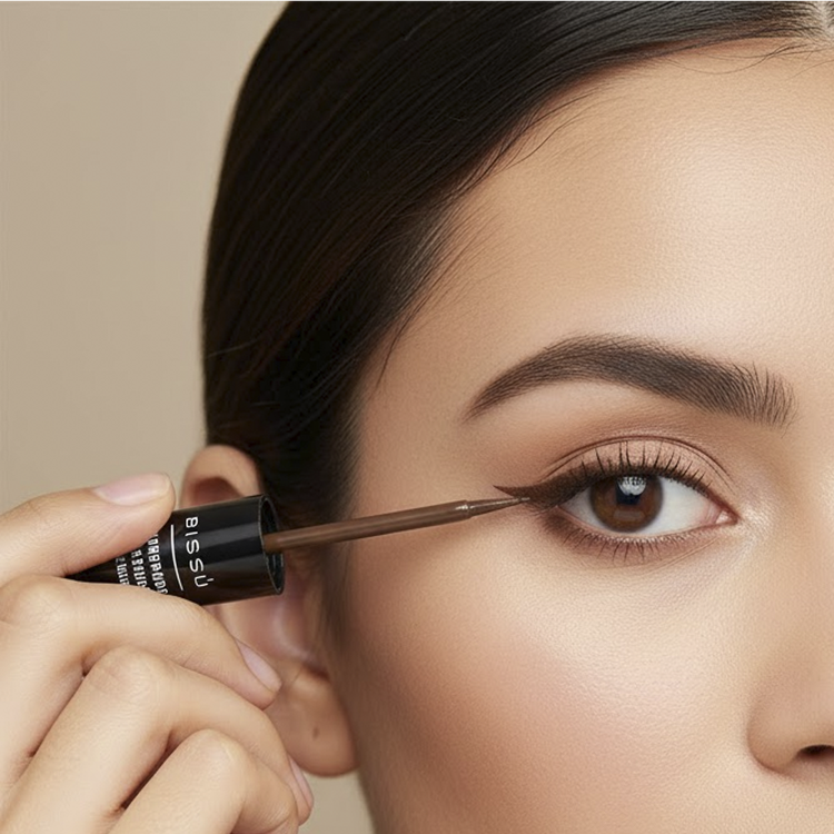 Delineador Liquido - Delineador para ojos negro, aplicador con punta fina de fieltro