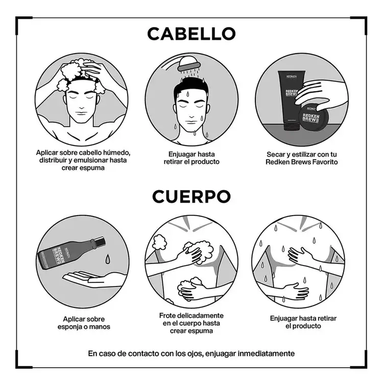 Redken Brews - Shampoo, para todo tipo de cabello